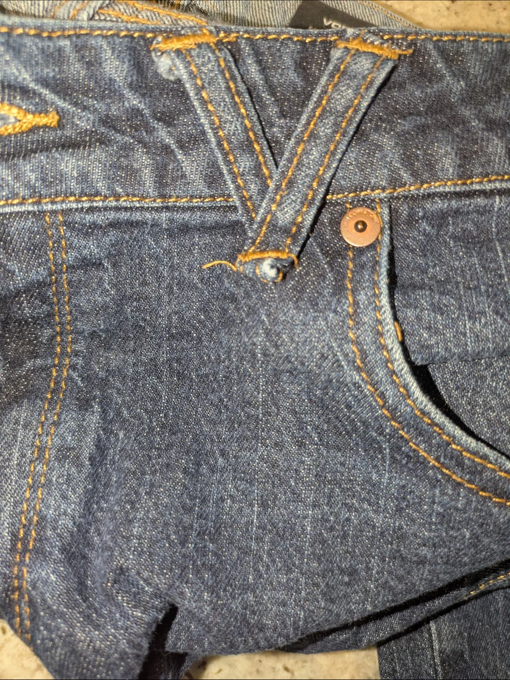 Volcom Vorta Slim Straight Jeans Men's 33 Dark Wash Skate Stretch Denim